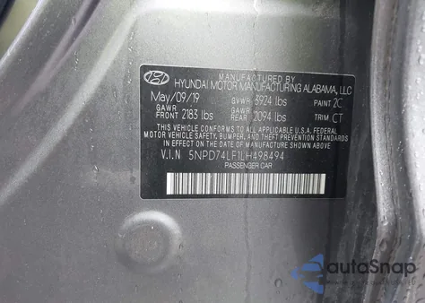 2020 Hyundai Elantra Se из США, поврежденный, VIN 5NPD74LF1LH498494